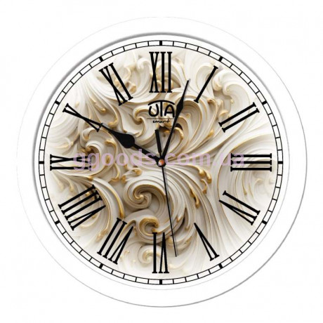 Часы настенные белые с защитным стеклом круглые Архитек