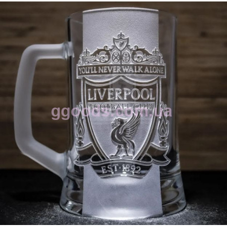 Пивной бокал Ливерпуль подарочный с гравировкой Liverpool