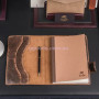 Ежедневник со сменный блоком кожаный А5 Оптимус коричневый