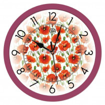 Часы настенные Маки розовые