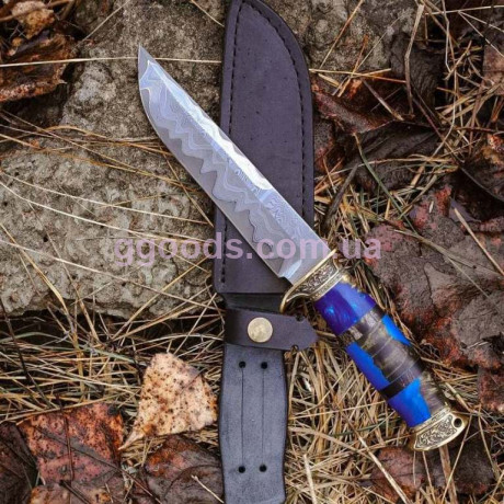 Нож украинского производства ручной работы Майор из дамасской стали