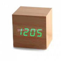 Часы - будильник Wood clock green