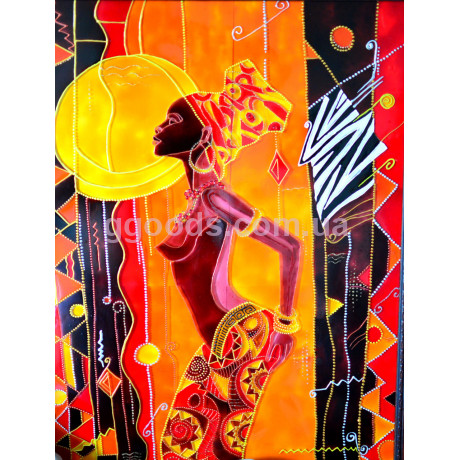 Витражная картина «Танцующая африканка»