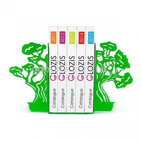 Упоры для книг зеленые металлические дерево Бонсай 2 шт.