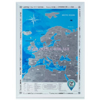 Скретч-карта Европы на английском языке в раме