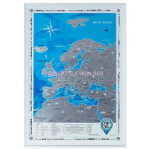 Скретч-карта Европы на английском языке в раме