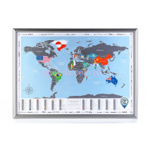 Скретч карта мира Flags Edition в раме